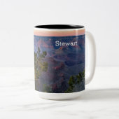 サンセットビューパインツリーグランドキャニオンアリゾナ砂漠 ツートーンマグカップ (正面右)