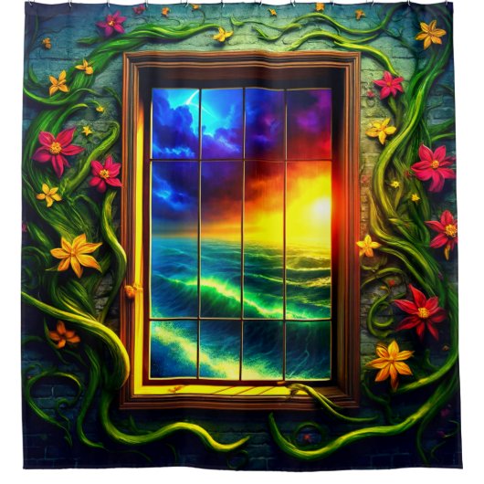 サンセットビュー シャワーカーテン (正面)