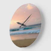 サンセットビーチと海 ラージ壁時計 (傾斜)