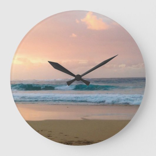 サンセットビーチと海 ラージ壁時計 (正面)