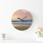 サンセットビーチと海 ラージ壁時計 (ホーム)