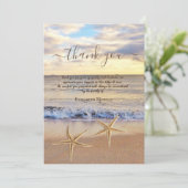 サンセットビーチのヒトデの写真　人生の祝祭 サンキューカード (スタンド正面)