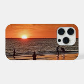 サンセットビーチの壁画 海岸のオーシャンデコレーション iPhoneケース (裏面横)