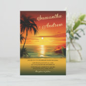 サンセットビーチをテーマにした結婚式招待状 招待状 (スタンド正面)