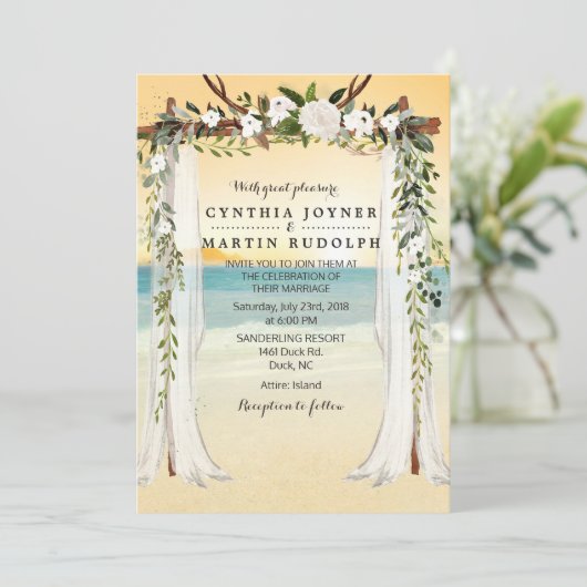 サンセットビーチアーバー結婚式招待状 招待状 (スタンド正面)