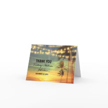 サンセットビーチウェディングのお礼カード