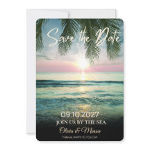 サンセットビーチウェディングのSave the Date（結婚式の事前通知）は、デスティネーションウ