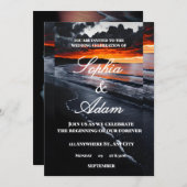 サンセットビーチウェディング招待状 サンキューカード (正面/裏面)