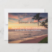 サンセットビーチウェディング、パームのリハーサルディナー 招待状 (正面)