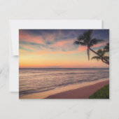 サンセットビーチウェディング、パームのリハーサルディナー 招待状 (裏面)