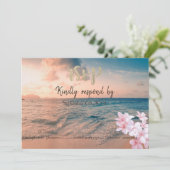 サンセットビーチウェディング、プメリア  出席確認 招待状 (スタンド正面)