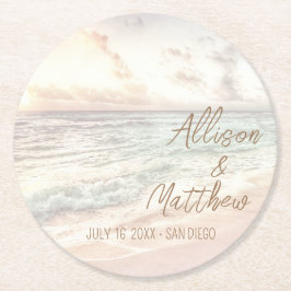 サンセットビーチウェディング ラウンドペーパーコースター