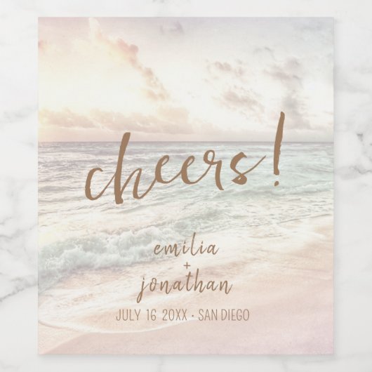 サンセットビーチウェディング ワインラベル (シングルラベル)