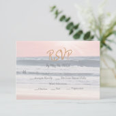 サンセットビーチウェディング | 海辺の結婚式 出欠カード (スタンド正面)