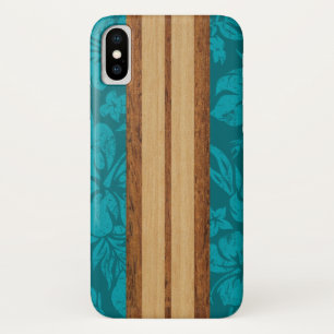 サンセットビーチウッフェイクドサーフボードハワイアンティール（緑が iPhone X ケース
