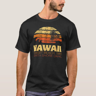 サンセットビーチオアフハワイノースショアレトロヴィンテージ Tシャツ