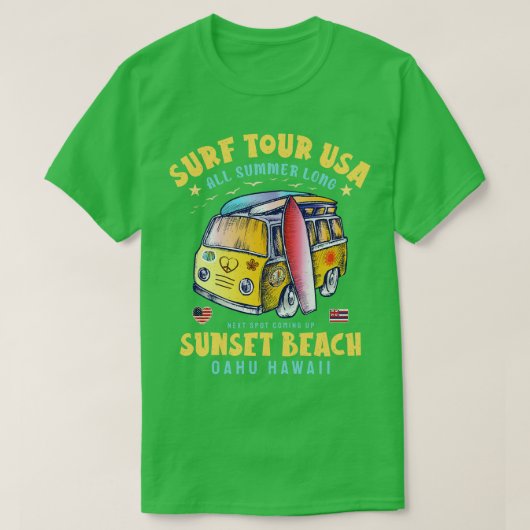 サンセットビーチオアフハワイ Tシャツ (デザイン正面)