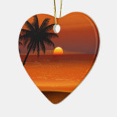サンセットビーチオアフ島ノースショア葉書セラ セラミックオーナメント (左)