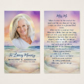 サンセットビーチオーバルフォトメモリアル祈りの言葉カード (正面&裏面)