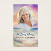 サンセットビーチオーバルフォトメモリアル祈りの言葉カード (正面)