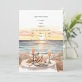 サンセットビーチキャンドルライトディナーシーナリー結婚ズ 招待状 (スタンド正面)