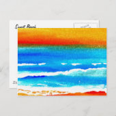 サンセットビーチクリケットダイアンオーシャンアート ポストカード (正面/裏面)