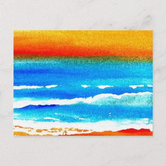 サンセットビーチクリケットダイアンオーシャンアート ポストカード (正面)