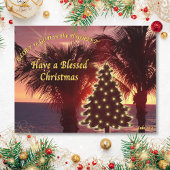 サンセットビーチクリスマスカードクリスチャン シーズンポストカード