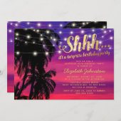 サンセットビーチグラムサプライズバースデーパーティー 招待状 (正面/裏面)