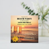 サンセットビーチサマー誕生日ワインパーティの招待状 招待状 (スタンド正面)