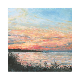 サンセットビーチショアライン メタルプリント