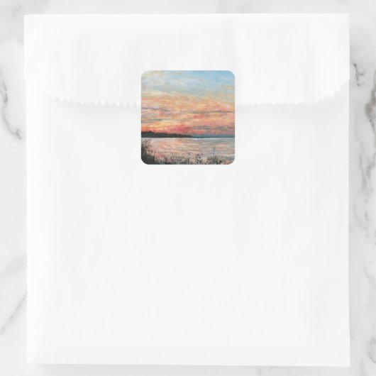 サンセットビーチショラ絵画イン スクエアシール (バッグ)