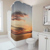 サンセットビーチシーウォーター海サマーサンライズ シャワーカーテン (インサイチュ)