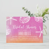 サンセットビーチシーシェルズウォーターカラーブライダルシャワー 招待状 (スタンド正面)