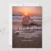 サンセットビーチシーシェルフォトお祝いオブ・ライフ サンキューカード (正面)