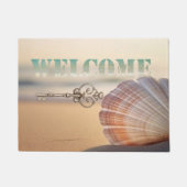 サンセットビーチシーシェル鍵ウェルカム ドアマット (正面)