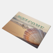 サンセットビーチシーシェル鍵ウェルカム ドアマット (アングル)