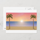 サンセットビーチシーン： ポストカード (正面/裏面)
