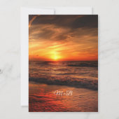 サンセットビーチストリングライツサマー結婚ズ・セレモニー 招待状 (裏面)