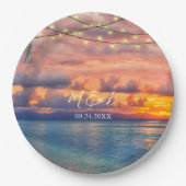 サンセットビーチストリングラ結婚イト ペーパープレート (正面)