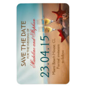 サンセットビーチセーブザデートマグネット マグネット (縦)