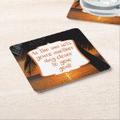 サンセットビーチテーマターゲットゴール勇気付けられる スクエアペーパーコースター (アングル)