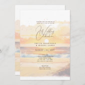 サンセットビーチデスティネーション結婚コースト 招待状 (正面/裏面)