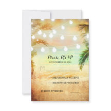 サンセットビーチトゥインクルライト熱帯結婚式RSVP