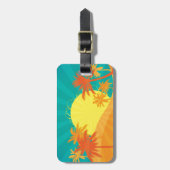 サンセットビーチトロピカルサーフデザイン ラゲッジタグ (正面縦)