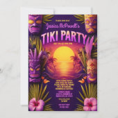 サンセットビーチトロピカルティキルアウ(ハワイ式宴会)バースデーパーティー 招待状 (正面)