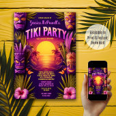 サンセットビーチトロピカルティキルアウ（ハワイ式宴会）バースデーパーティー 招待状