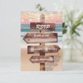 サンセットビーチトロピカルデスティネーション結婚式RSVP 出欠カード (スタンド正面)