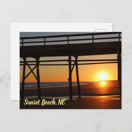 サンセットビーチノースカロライナ休暇はがき ポストカード (正面/裏面)