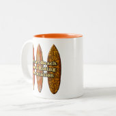 サンセットビーチハワイアンサーフボードウェーブライダー ツートーンマグカップ (正面左)